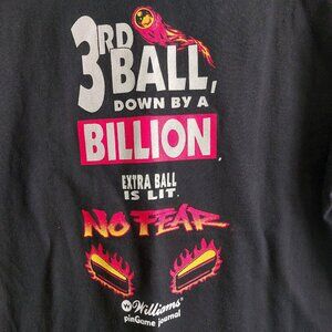 Vintage 1990 Hanes Beefy Black Pinball T-shirt Size Men's Medium No Fear Pinball